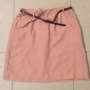 Pink belted Forever 21 knee length skirt